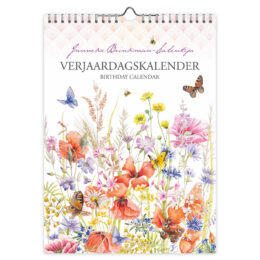 Janneke Brinkman Klaproos met vlinder 18x25 verjaardagkalender